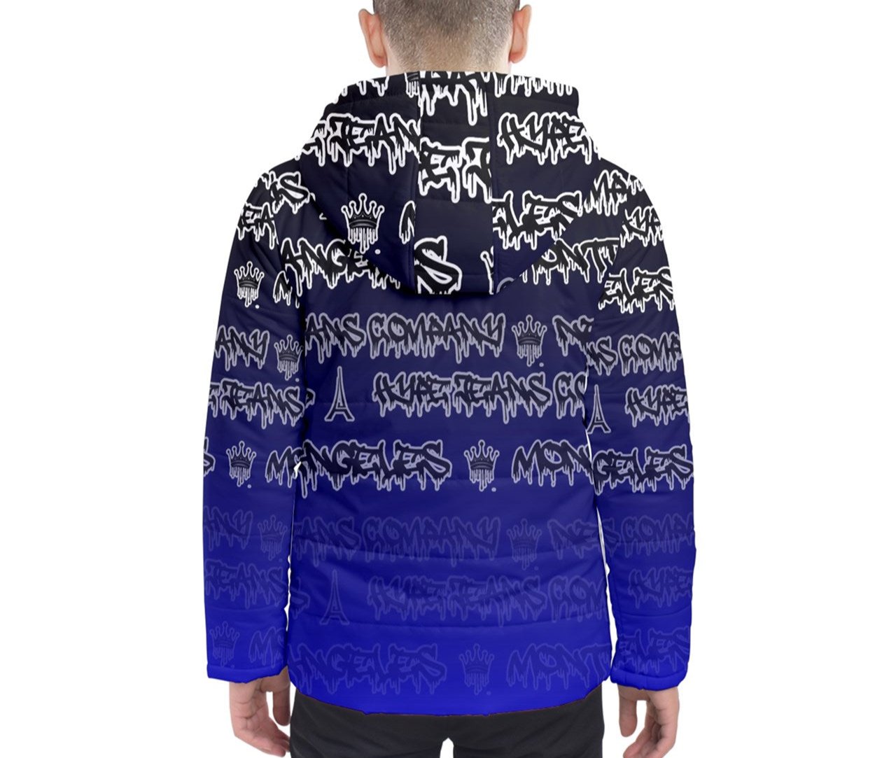 Hype Jeans Company blue fade Men's Hooded Puffer Jacket