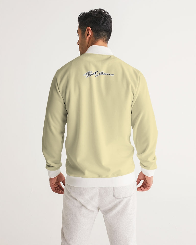 Cream Men's All-Over Print Track Jacket