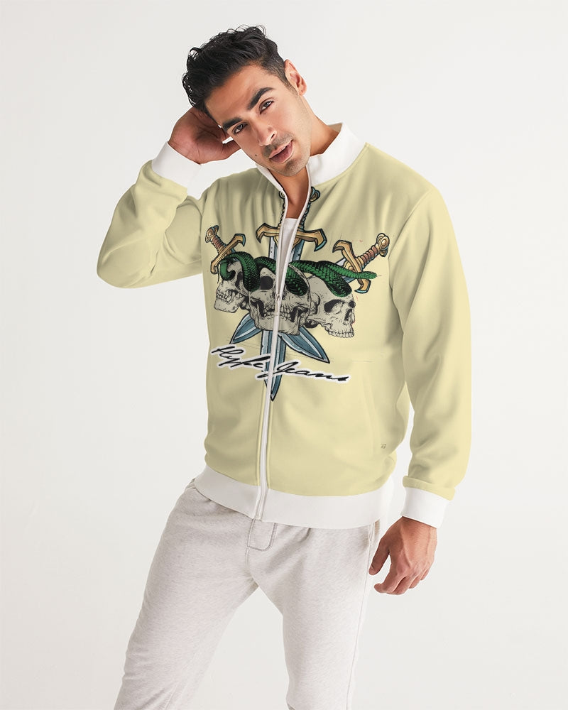 Cream Men's All-Over Print Track Jacket