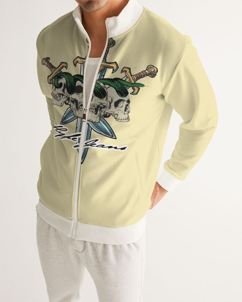 Cream Men's All-Over Print Track Jacket