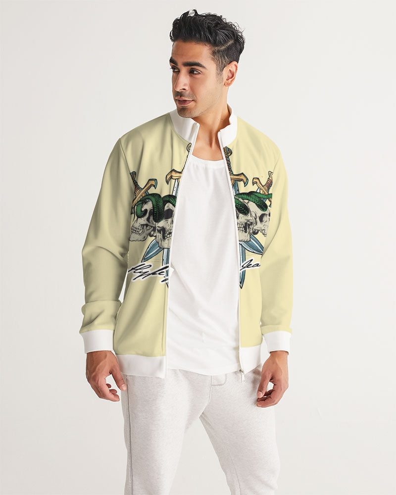Cream Men's All-Over Print Track Jacket