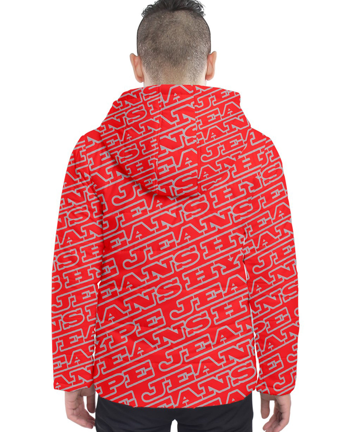 Hype Jeans Company Men's Hooded Puffer Jacket Monogram Red