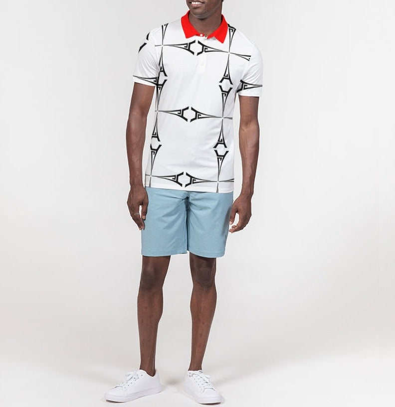 Hype Jeans Eiffel Tower Men's All-Over Print Slim Fit Short Sleeve Polo