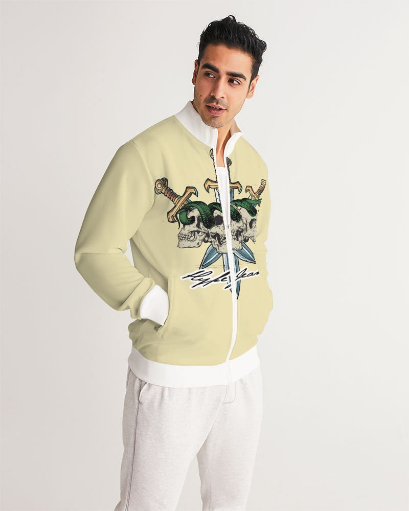 Cream Men's All-Over Print Track Jacket