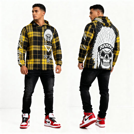 Hype Jeans Company Yellow Plaid Men's Windbreaker