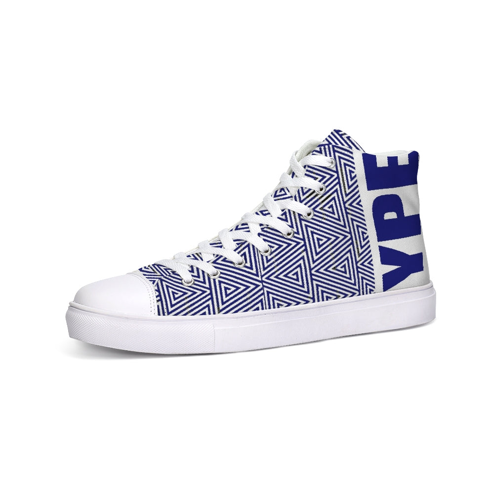 Hype Jeans Mosaic Sneaker 2 Navy Blue / white Hightop Canvas Shoe - Hype Jeans Company - Hype Jeans