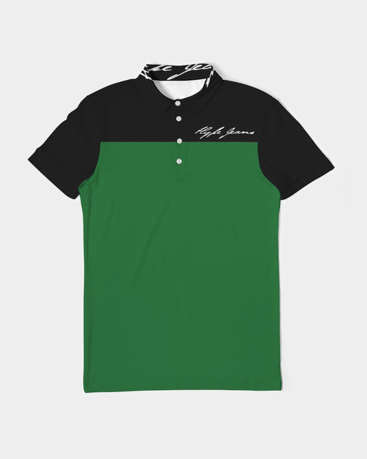 Hype Jeans Company Green / Black Men's Slim Fit Short Sleeve Polo - Hype Jeans Company - Hype Jeans