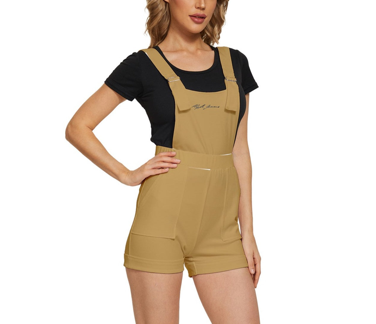 Hype Jeans Company Short Overalls light brown
