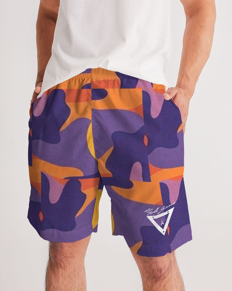 Hype Jeans Fade Camo Purple / Yellow Men's Jogger Shorts - Hype Jeans Company - Hype Jeans