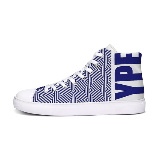 Hype Jeans Mosaic Sneaker 2 Navy Blue / white Hightop Canvas Shoe - Hype Jeans Company - Hype Jeans