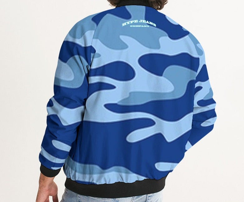 Hype Jeans Company Blue Camo Men's Bomber Jacket