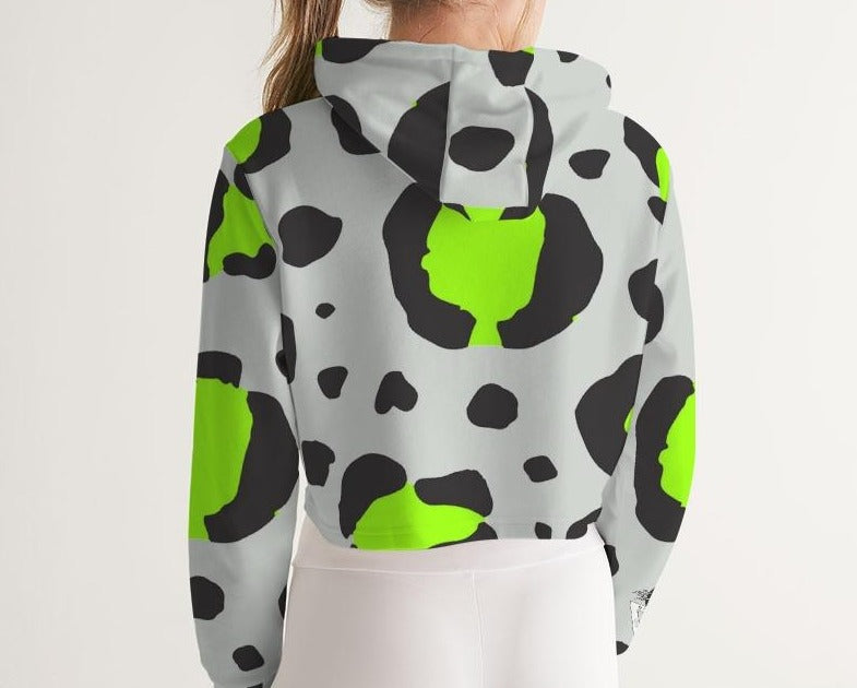 Hype Jeans Company Leopard Gray Women's Cropped Hoodie