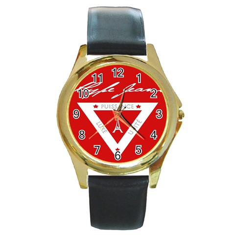 Hype Jeans Company Round Gold Metal Watch