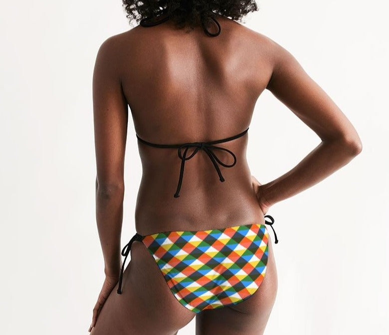 Hype Jeans Company Multi Colored Women's Triangle String Bikini