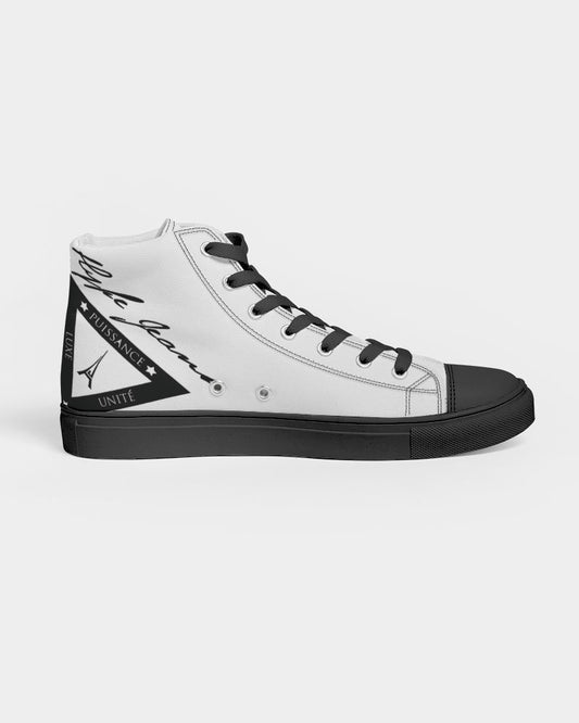 Hype Jeans Company 'The world is yours" Men's Hightop Canvas Shoe - Black - Hype Jeans Company - Hype Jeans