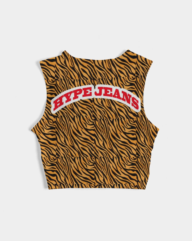 Hype Jeans Company Women's Tiger Print Twist-Front Tank