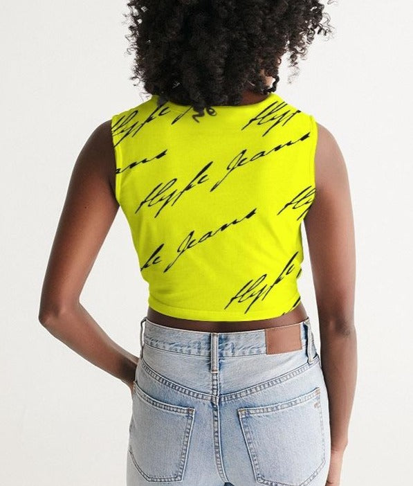 Hype Jeans (Imposs yellow /Black) Women's Twist-Front Tank - Hype Jeans Company - Hype Jeans