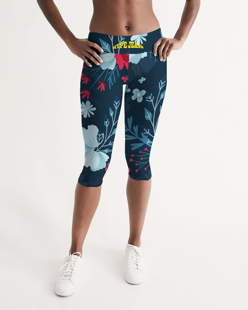 Hype Jeans Company Flowers Women's Mid-Rise Capri