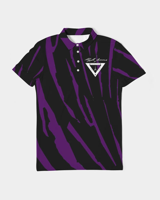 Hype Jeans Company Purple slashs Men's Slim Fit Short Sleeve Polo - Hype Jeans Company - Hype Jeans