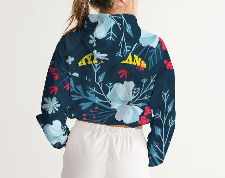 Hype Jeans Company Flowers Women's Cropped Windbreaker