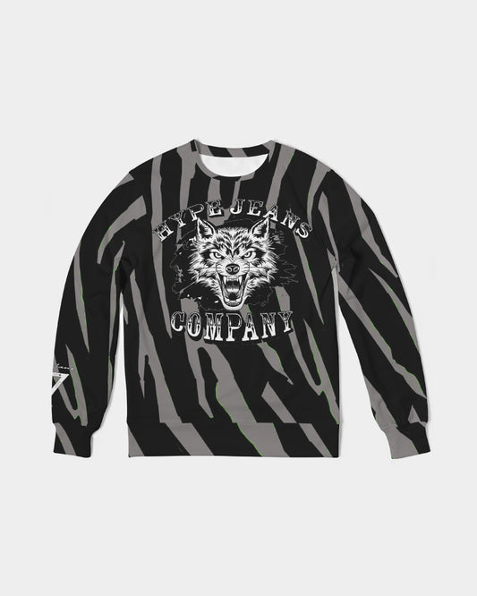 Hype Jeans Company Slashs Black and Gray Men's Classic French Terry Crewneck Pullover