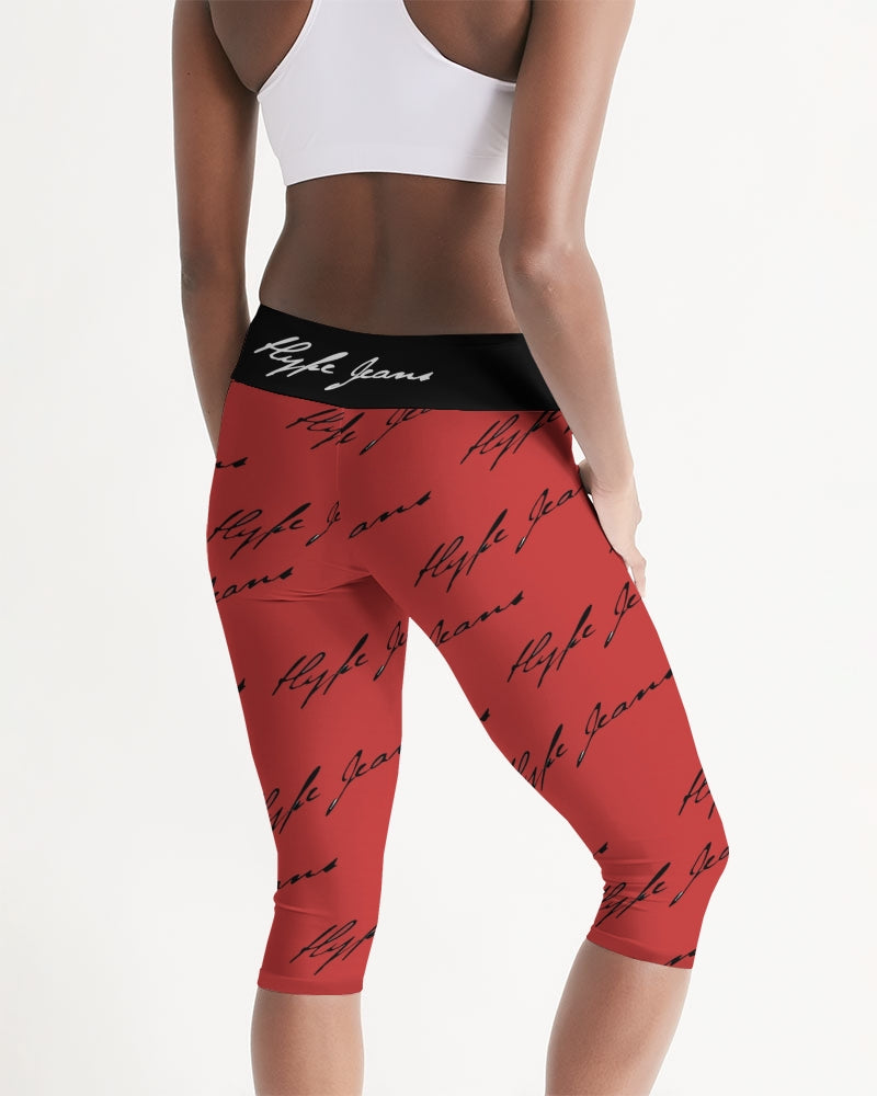 Hype Jeans Women's Mid-Rise Capri (Burgundy) - Hype Jeans Company - Hype Jeans