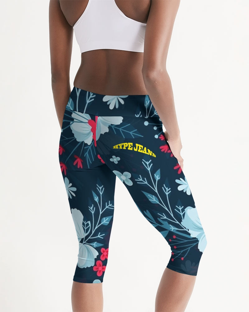 Hype Jeans Company Flowers Women's Mid-Rise Capri