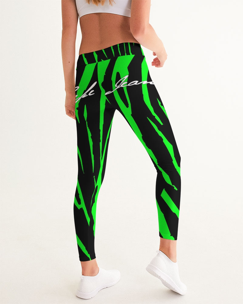 Hype Jeans Company NEON GREEN AND BLACK slashs Women's Yoga Pants