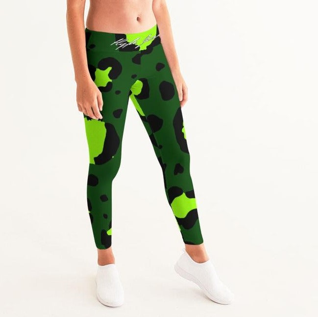 Hype Jeans Company leopard Green Women's Yoga Pants