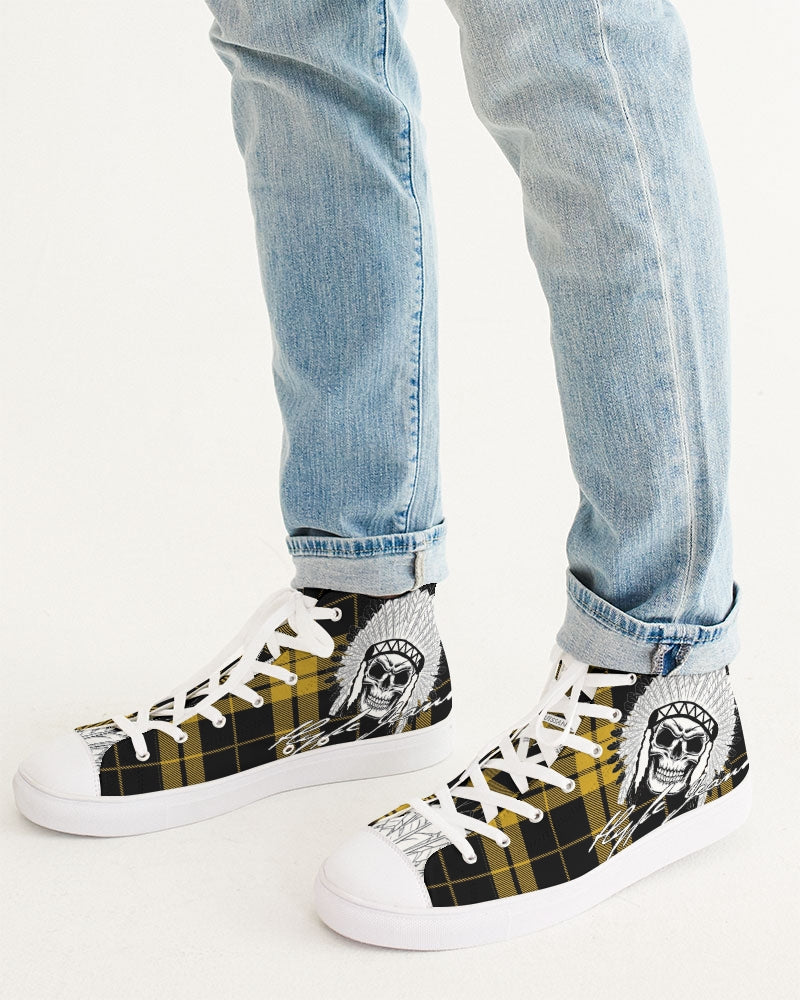 Hype Jeans Company Yellow Plaid Men's Hightop Shoe