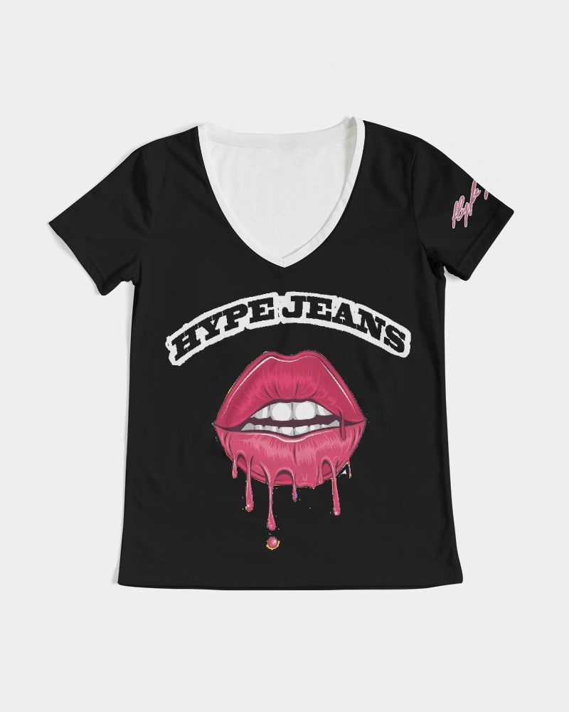 Hype Jeans Company Women's V-Neck Tee Black