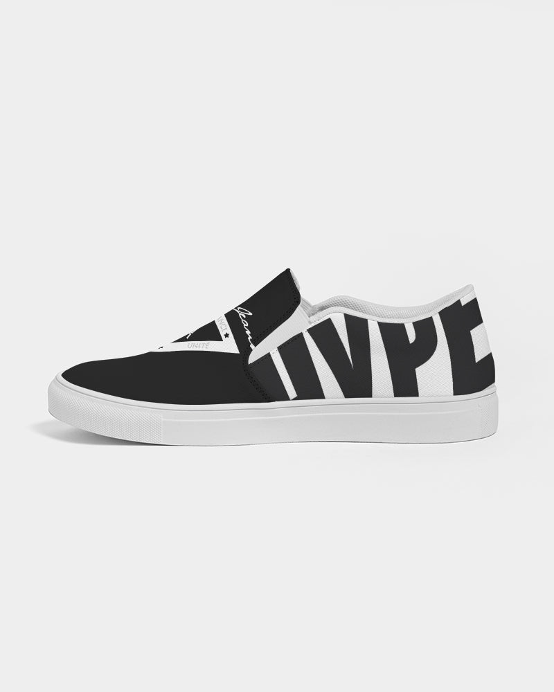 Hype Jeans Company Men's Slip-On Canvas Shoe ( Black / white )