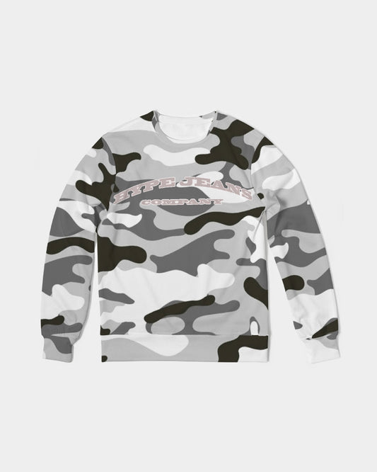 Hype Jeans Company Camo Black / White Men's Classic French Terry Crewneck Pullover
