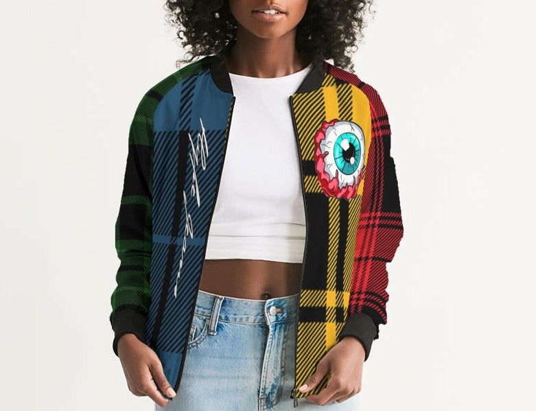 Hype Jeans Company 5 way plaid Women's Bomber Jacket
