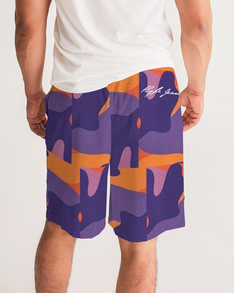 Hype Jeans Fade Camo Purple / Yellow Men's Jogger Shorts - Hype Jeans Company - Hype Jeans