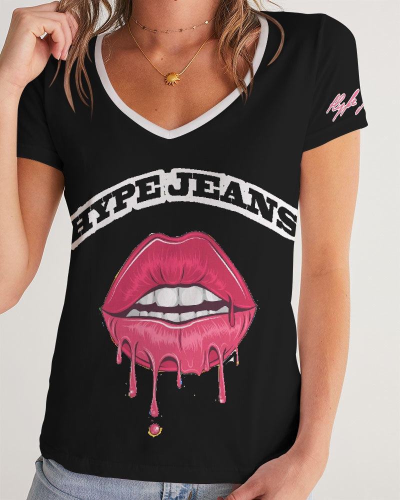 Hype Jeans Company Women's V-Neck Tee Black