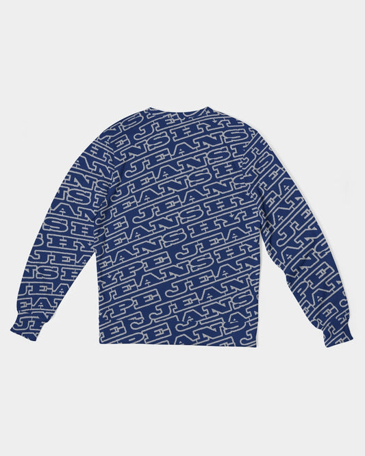 NEW - Hype Jeans MonoGram Men's Classic French Terry Crewneck Pullover - Navy Blue