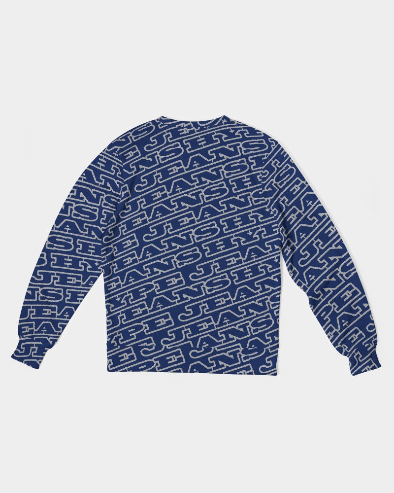 Hype Jeans MonoGram Men's Classic French Terry Crewneck Pullover - Navy Blue