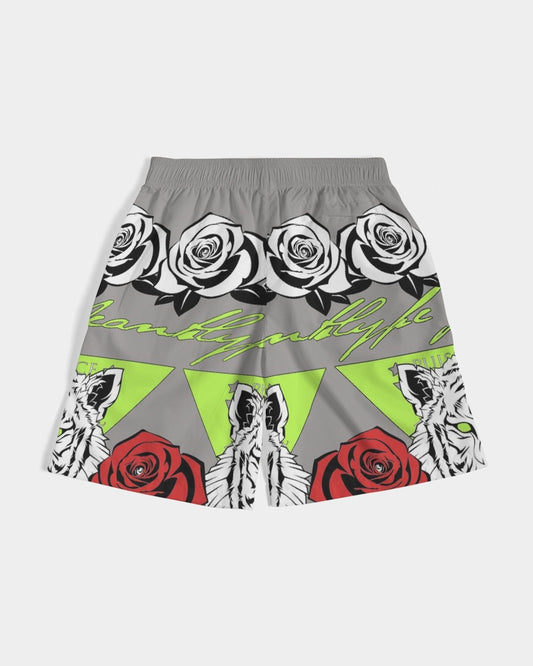 Hype Jeans Company Rose Flowers Men's Grey Jogger Shorts - Hype Jeans Company - Hype Jeans
