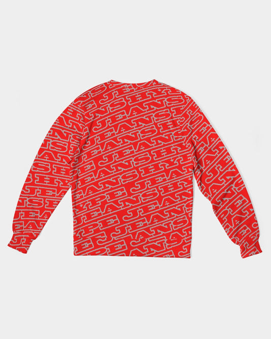 Hype Jeans Monogram Red Men's Classic French Terry Crewneck Pullover