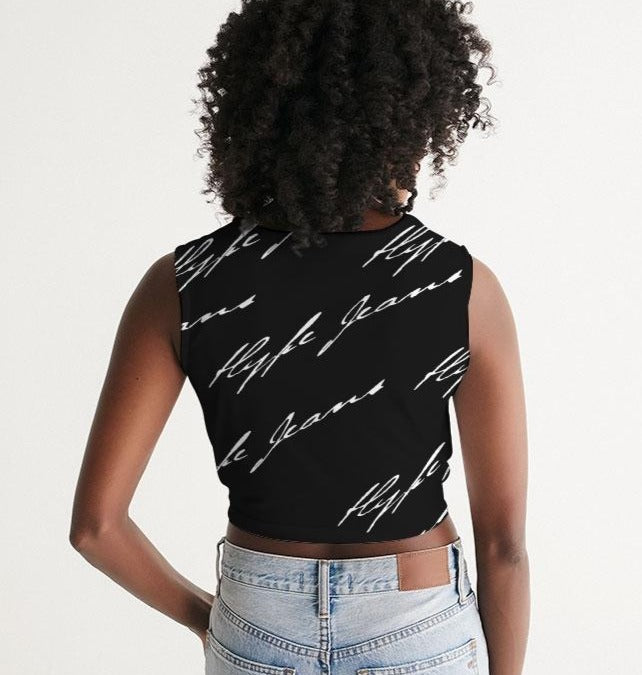 Hype Jeans  (Black/white) Women's Twist-Front Tank - Hype Jeans Company - Hype Jeans