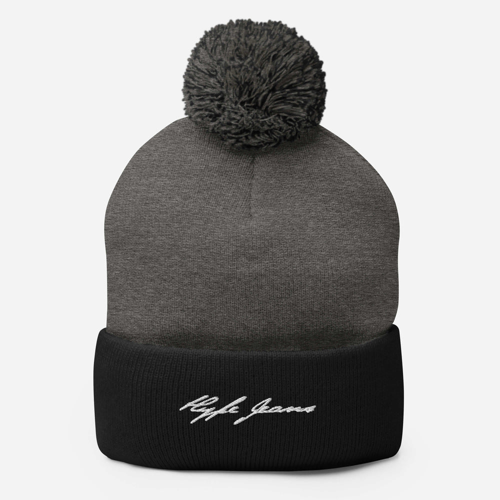HYPE JEANS COMPANY - POM-POM GRAY / BLACK BEANIE