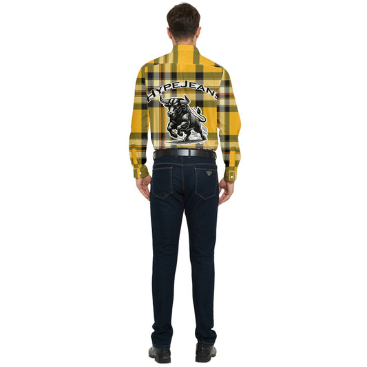 yellow plaid Men's Long Sleeve Pocket Shirt - Hype Jeans Company - Hype Jeans 