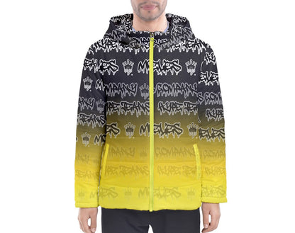 Hype Jeans Company yellow fade Men's Hooded Puffer Jacket