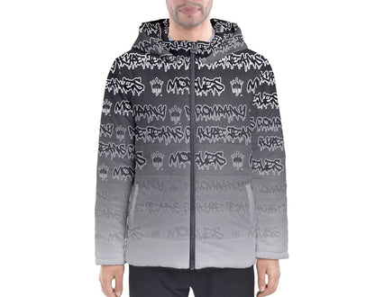Hype Jeans Company Gray Gradient Men's Hooded Puffer Jacket