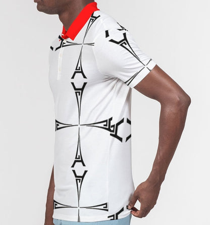 Hype Jeans Eiffel Tower Men's All-Over Print Slim Fit Short Sleeve Polo