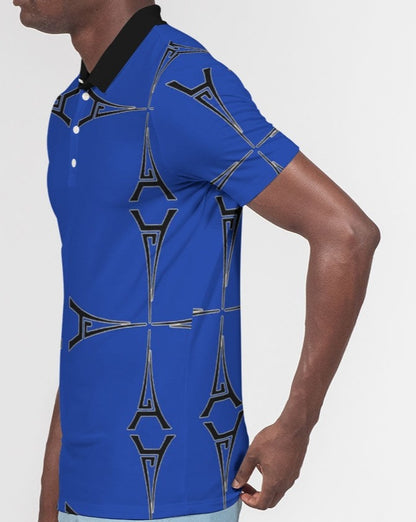 Hype Jeans Eiffel Tower Blues Men's Slim Fit Short Sleeve Polo
