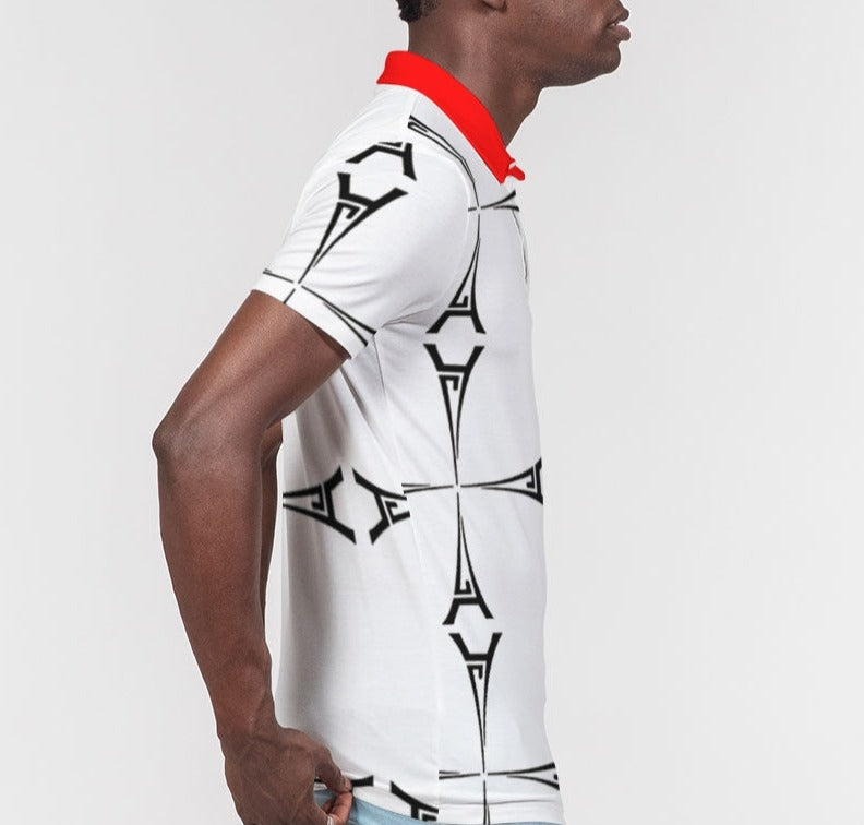 Hype Jeans Eiffel Tower Men's All-Over Print Slim Fit Short Sleeve Polo