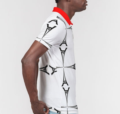 Hype Jeans Eiffel Tower Men's All-Over Print Slim Fit Short Sleeve Polo
