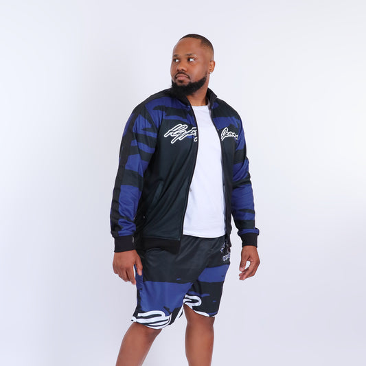 HJC Blue Army Men's Stripe Sleeve Track Jacket